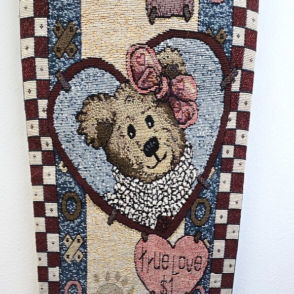 Boyds Bears BellPull Love Conquers All Wall Hanging 40"L x 8"W Americana Hearts - Picture 3 of 6